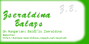 zseraldina balazs business card